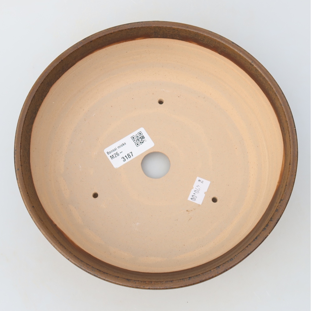 Bonsaischale aus Keramik 21 x 21 x 6,5 cm, braun