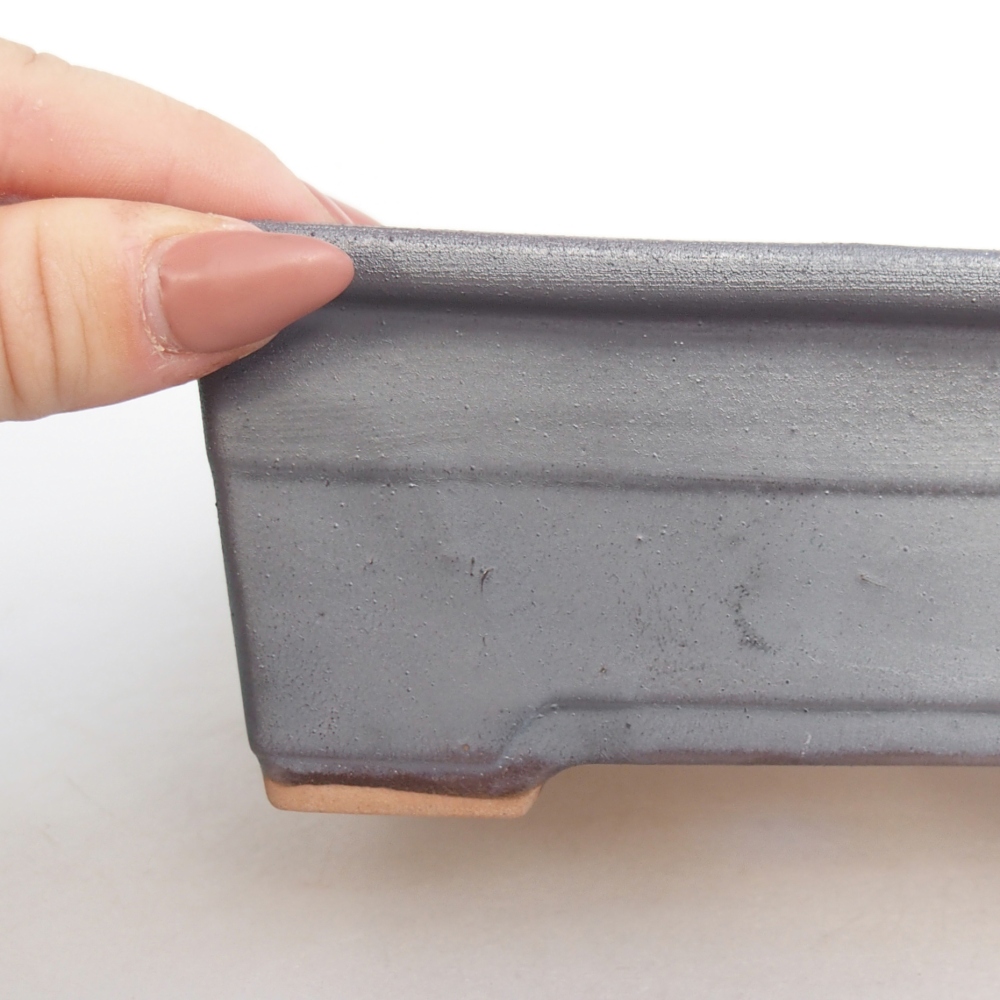 Bonsaischale aus Keramik 16 x 12 x 6 cm, metallfarben