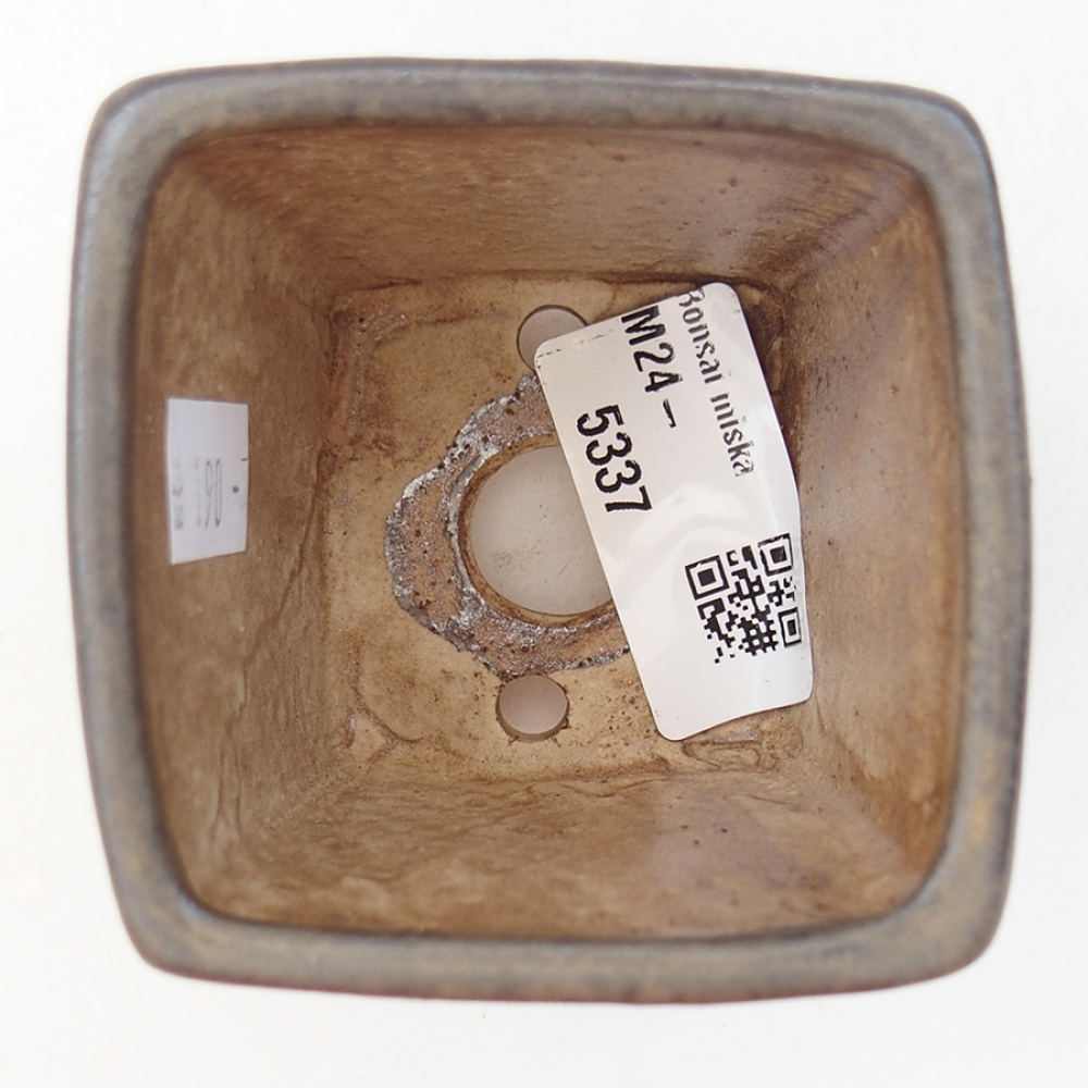 Bonsaischale aus Keramik 6,5 x 6,5 x 7 cm,  Farbe braun