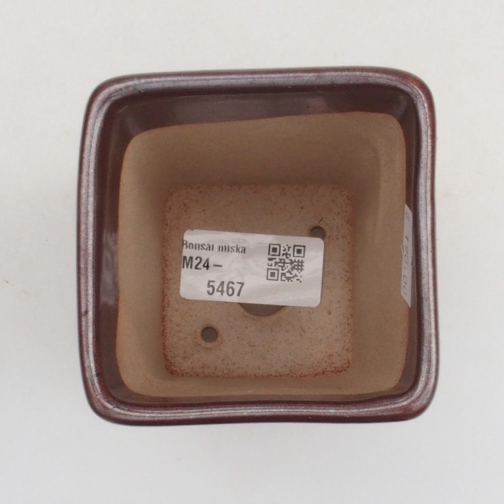 Keramik-Bonsaischale 8 x 8 x 10 cm, Farbe braun