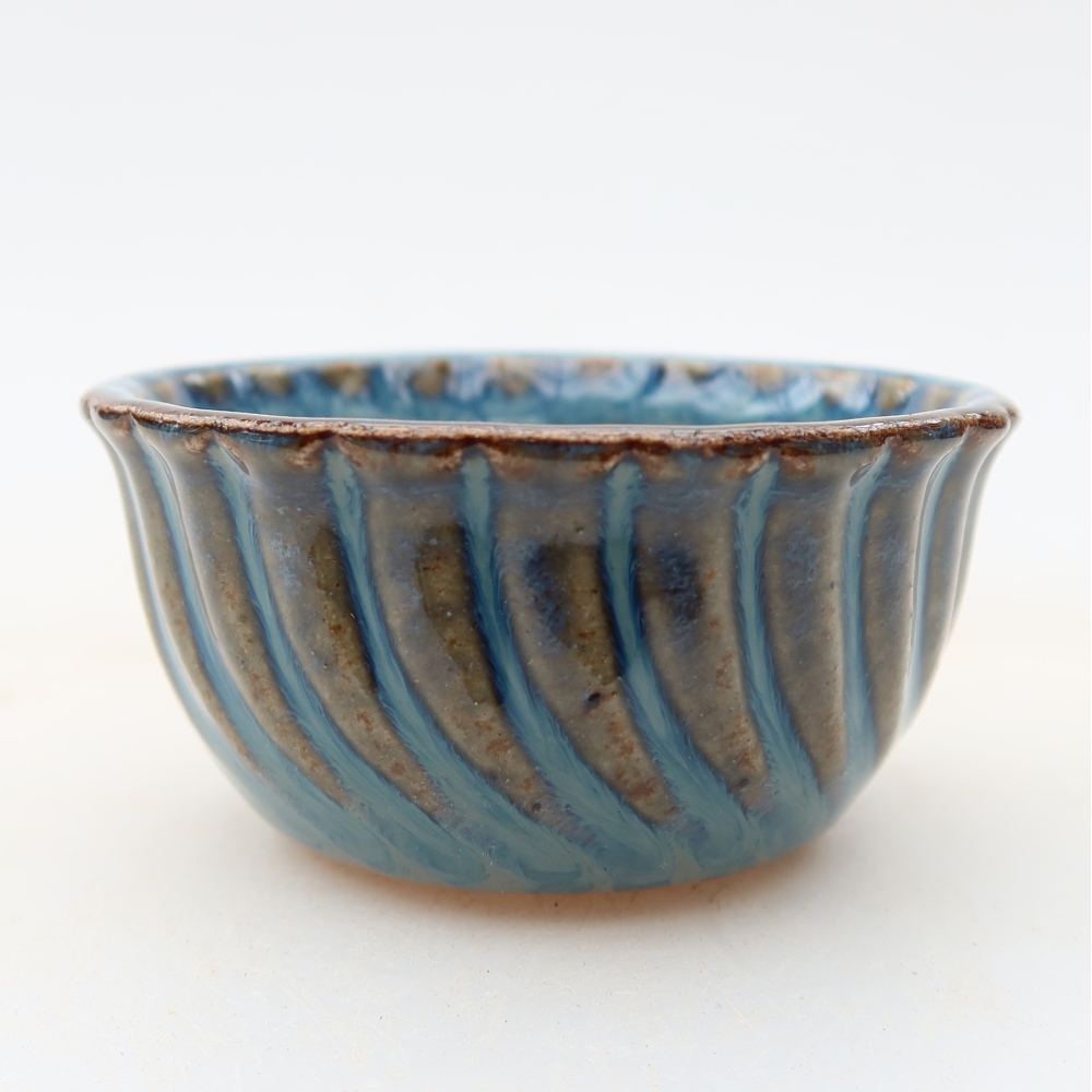Keramik-Bonsai-Schale, 5,5 x 5,5 x 3 cm, Farbe: Blau
