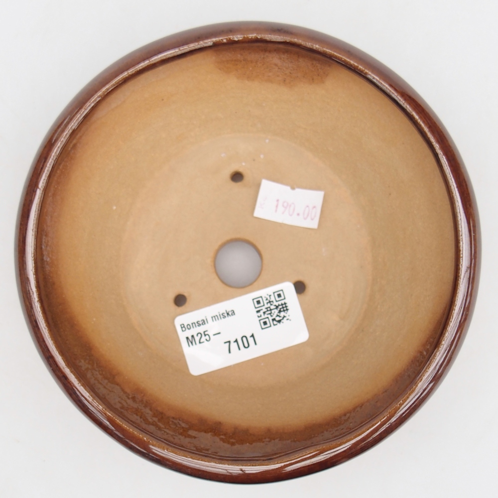 Bonsaischale aus Keramik 13,5 x 13,5 x 5 cm, braun