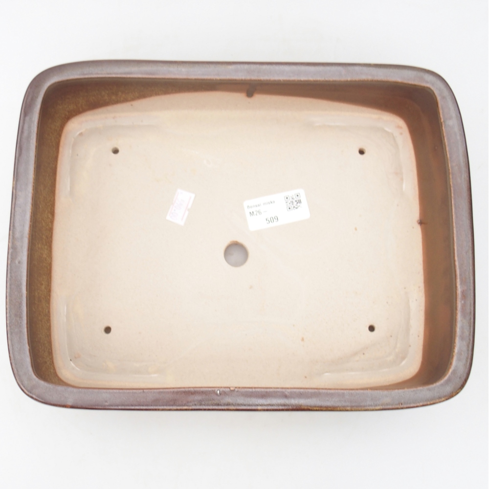 Bonsaischale aus Keramik 26,5 x 20 x 6,5 cm, braun