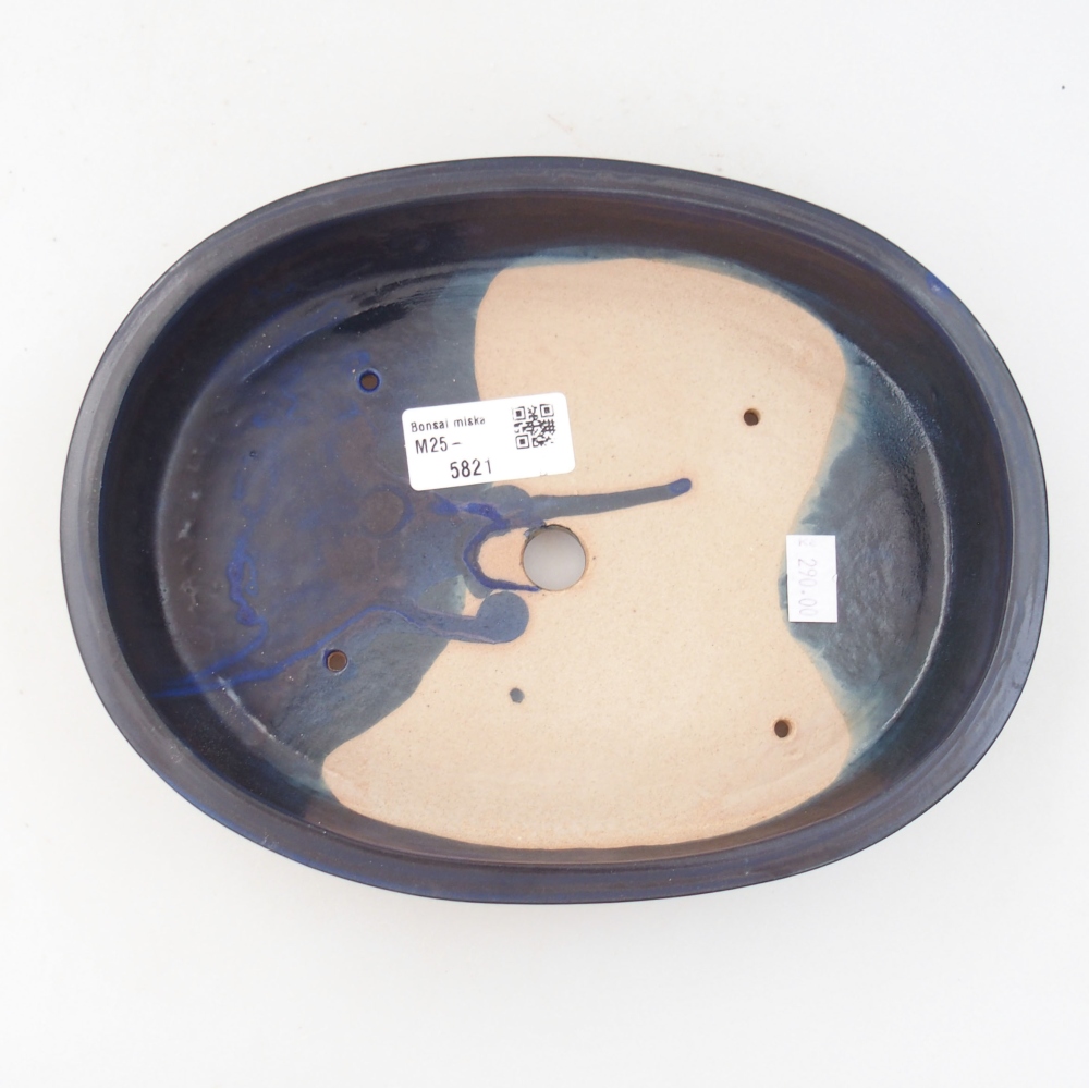 Keramik-Bonsaischale 22 x 16,5 x 4 cm, Farbe blau