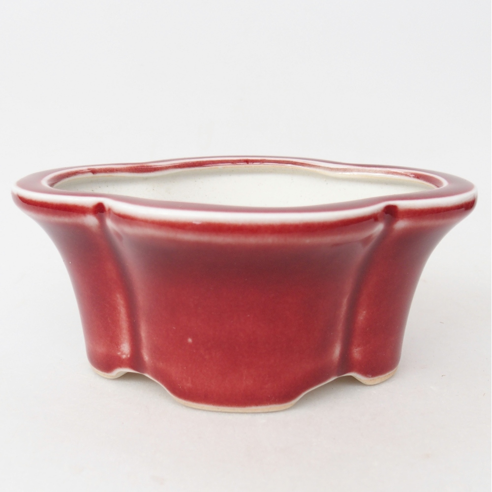 Bonsaischale aus Keramik 12,5 x 10 x 5,5 cm, Farbe rot