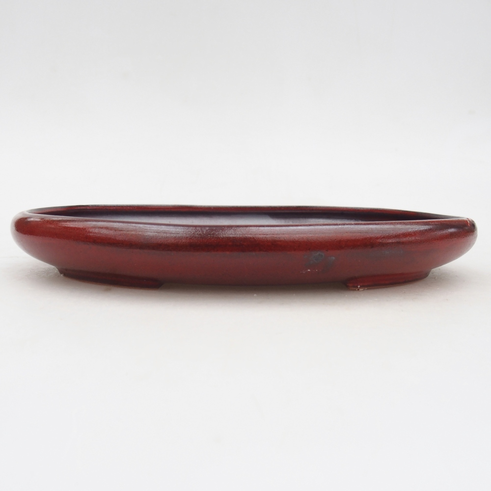 Bonsaischale aus Keramik 22 x 17 x 3 cm, Farbe rot