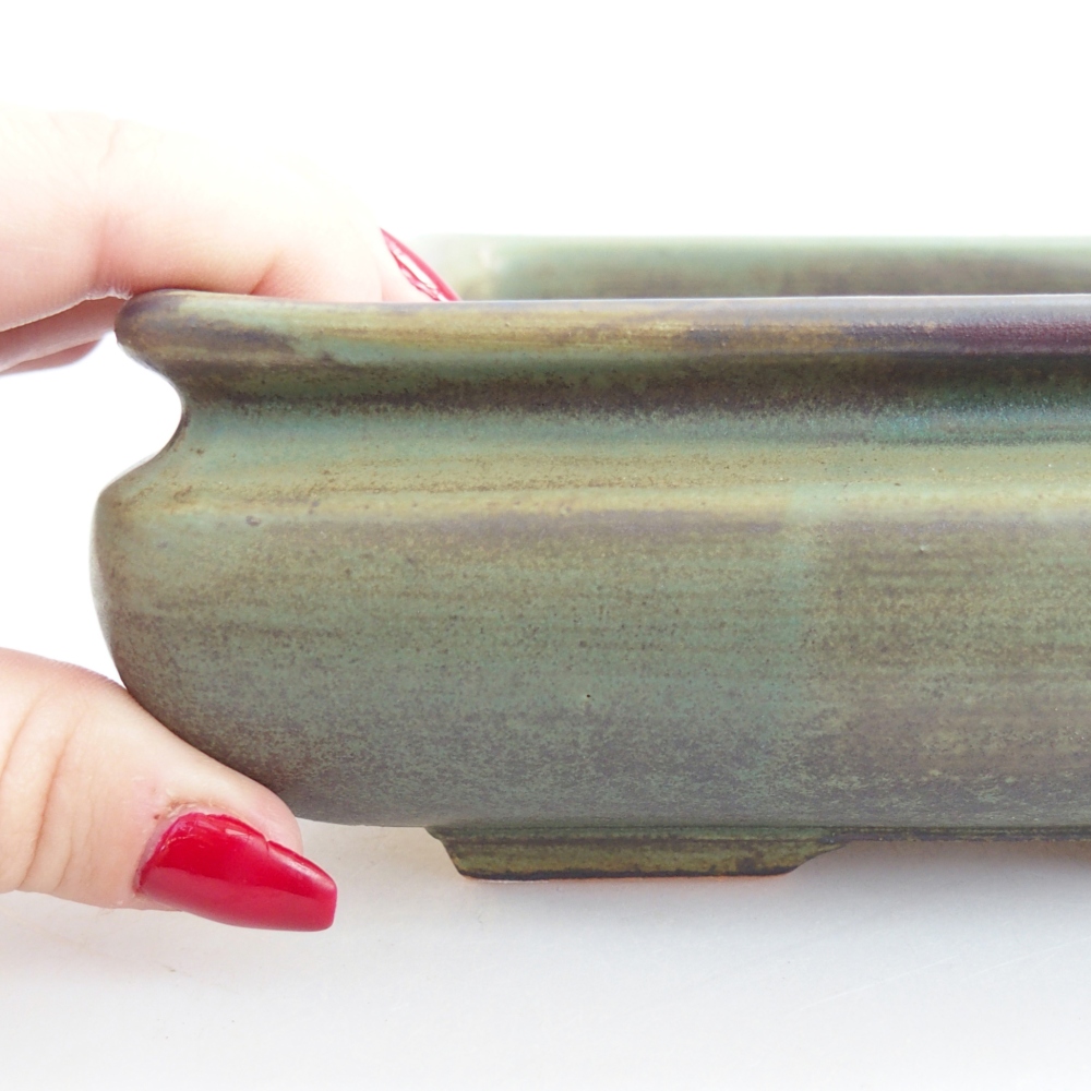 Bonsaischale aus Keramik 15,5 x 15,5 x 6 cm, grün