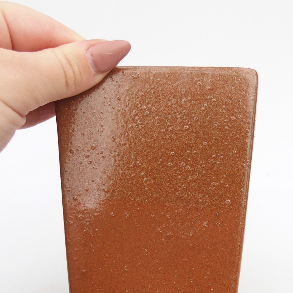 Bonsaischale aus Keramik 9 x 9 x 12,5 cm, braun