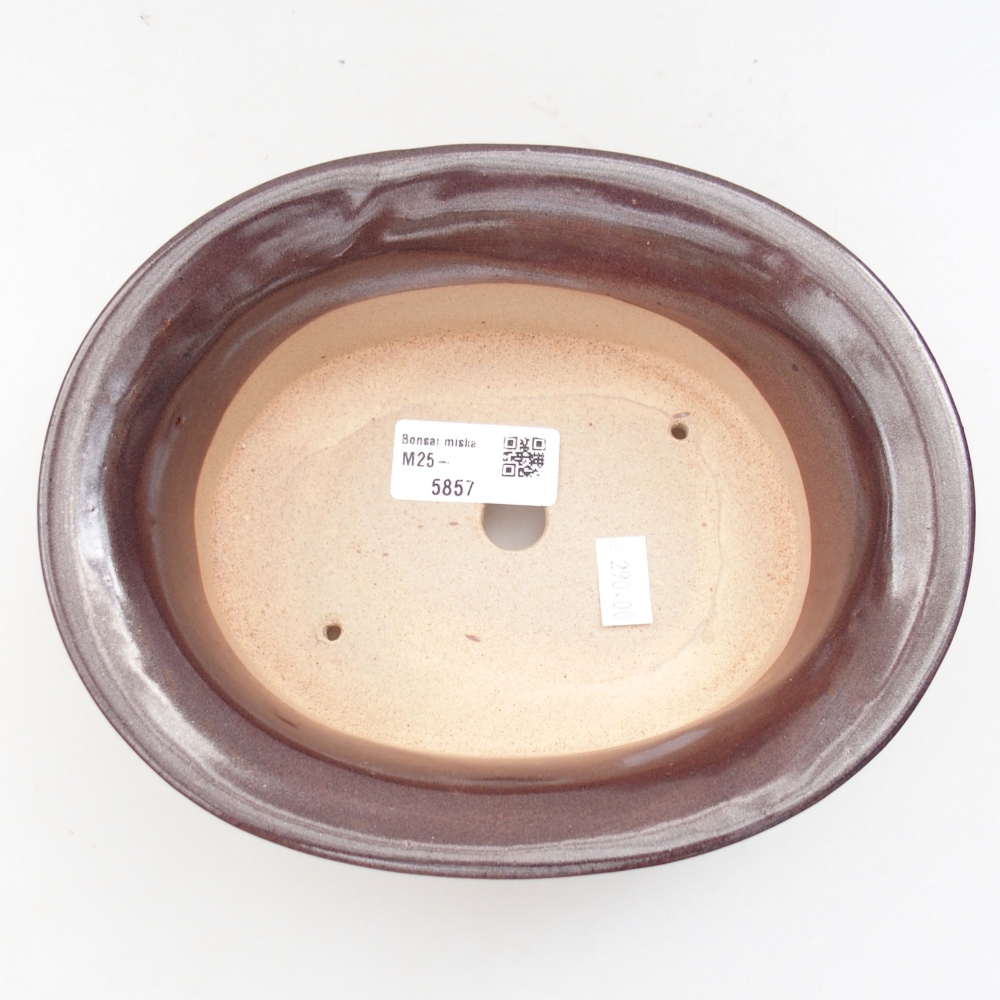 Keramik-Bonsaischale 19,5 x 16 x 6,5 cm, Farbe braun