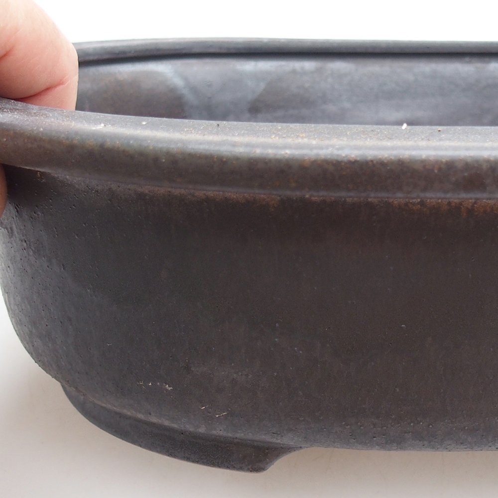 Bonsaischale aus Keramik 25 x 20,5 x 8 cm, metallfarben