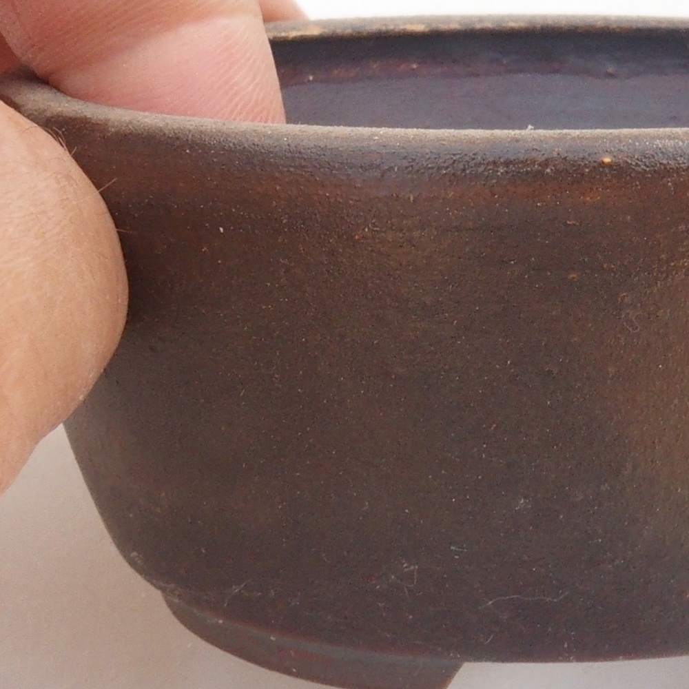 Bonsaischale aus Keramik 10,5 x 9 x 4 cm, Farbe braun