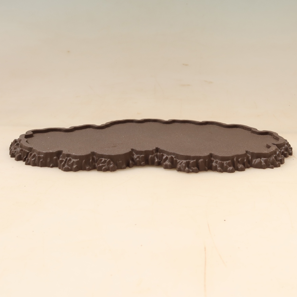 Kunststoff-Sockel für Bonsai, 22,5 x 12 x 1 cm, Farbe: braun