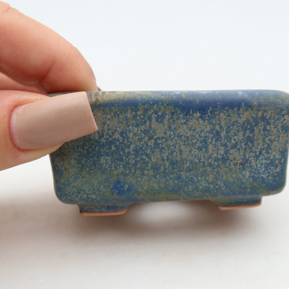 Bonsaischale aus Keramik 7 x 7 x 3,5 cm, Farbe blau