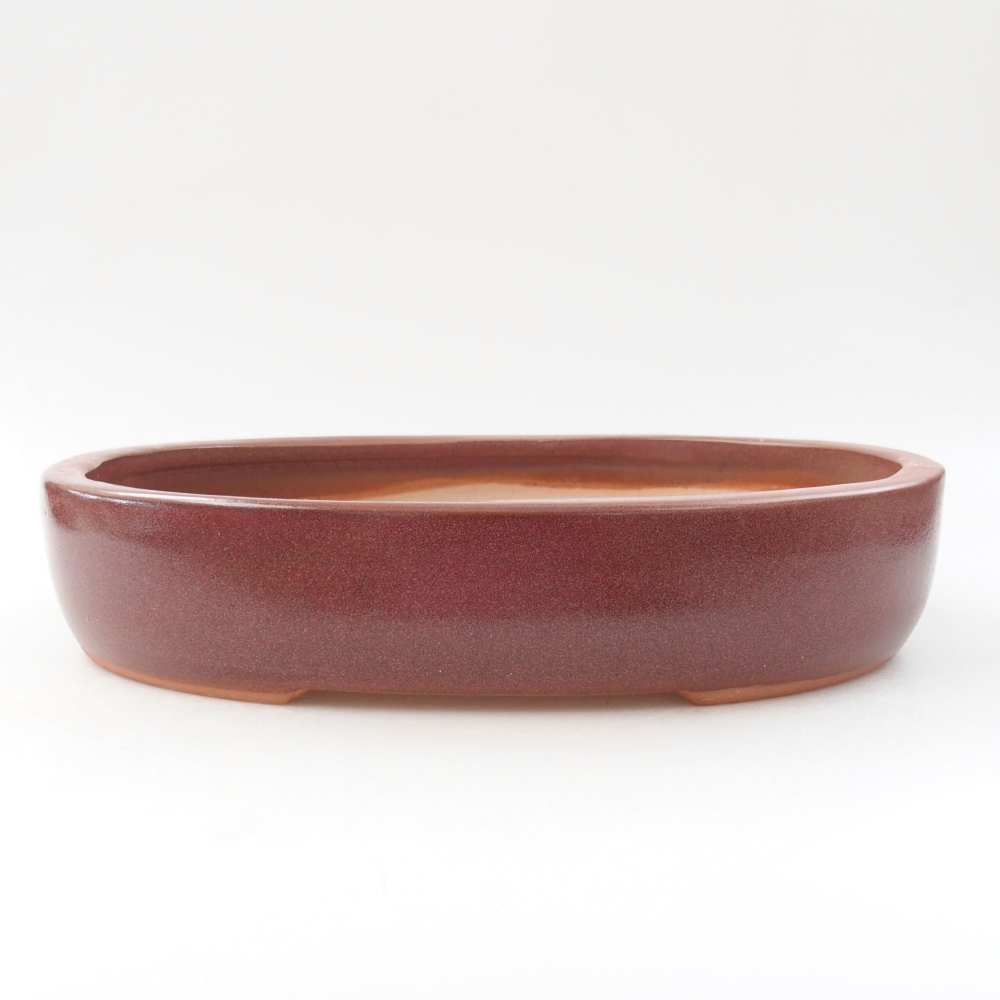 Keramik-Bonsaischale 25,5 x 22 x 8 cm, Farbe Burgunder