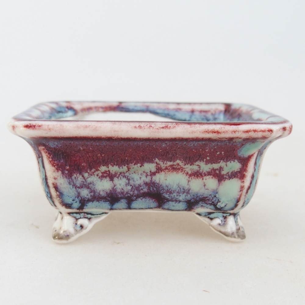 Mini-Bonsaischale 7 x 5,5 x 3 cm, bordeauxrot