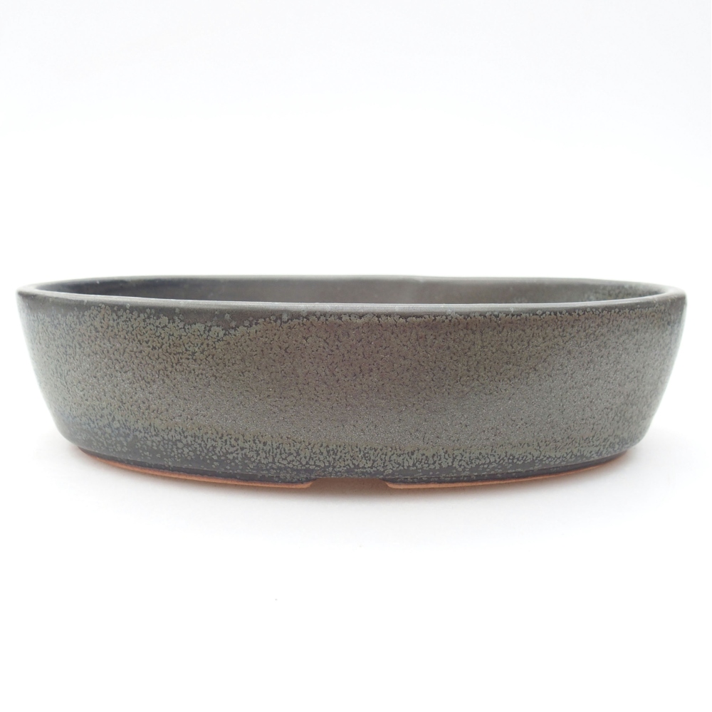 Keramik-Bonsaischale  18,5 x 13,5 x 4,5 cm, Farbe grau