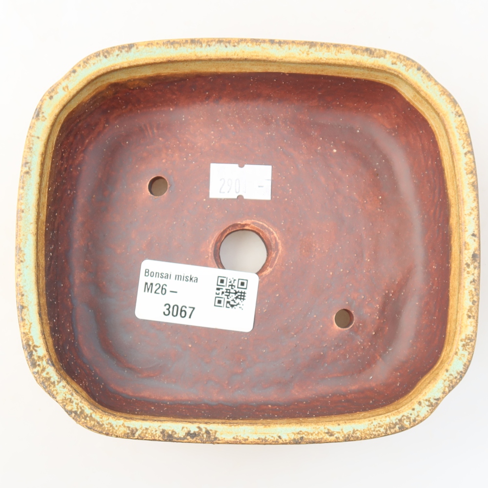 Keramik-Bonsai-Schale 13,5 x 12 x 4 cm, Farbe: grün