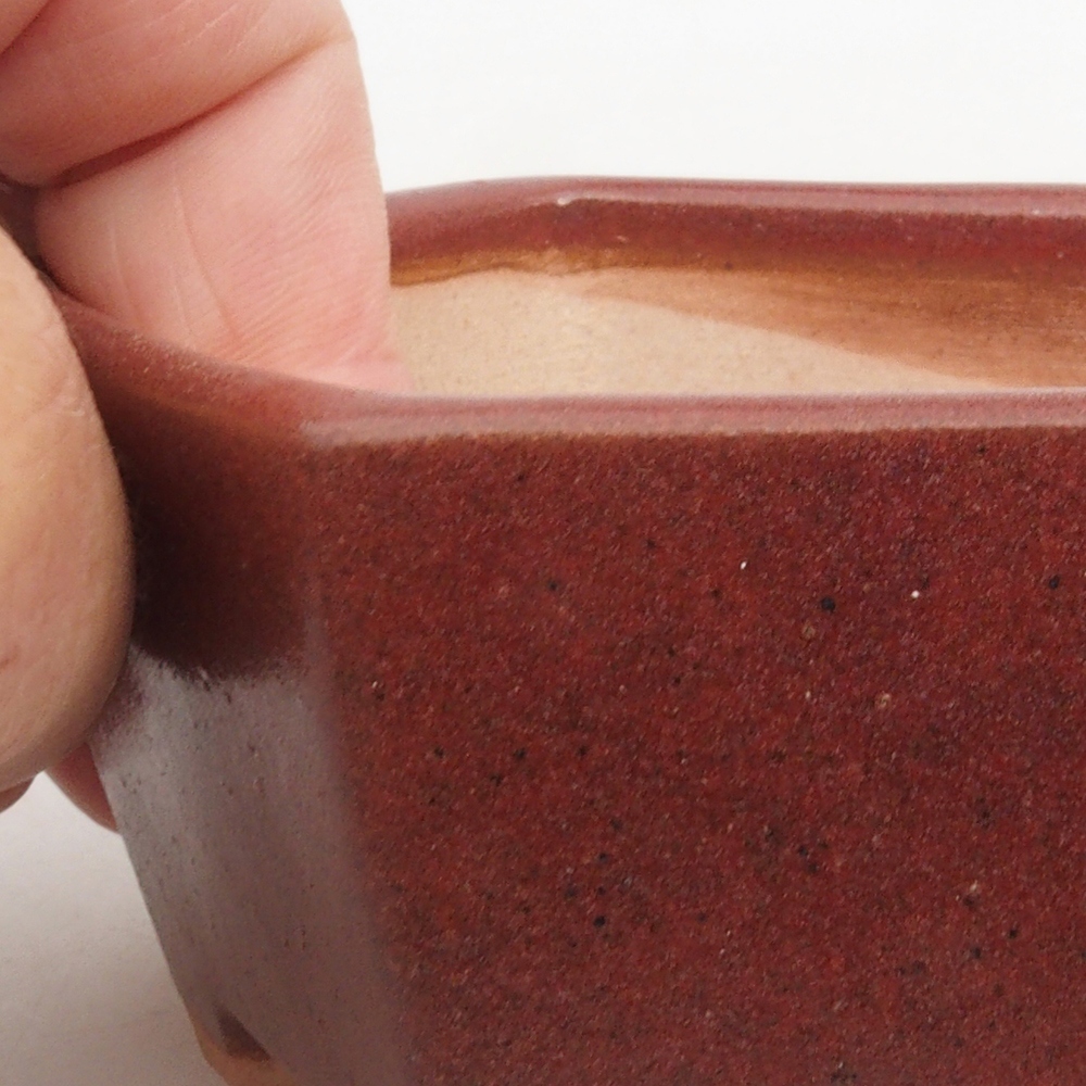 Keramik-Bonsaischale 9,5 x 9 x 4,5 cm, Farbe braun