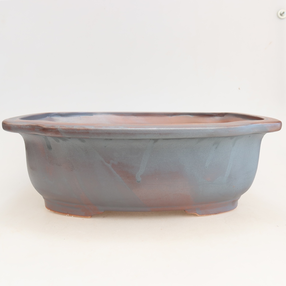 Keramik-Bonsai-Schale 30,5 x 25,5 x 10,5 cm, metallfarben