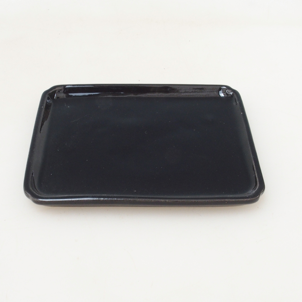 Bonsai-Schale rechteckig D5-M - 12,5 x 10,5 x 1 cm - schwarz