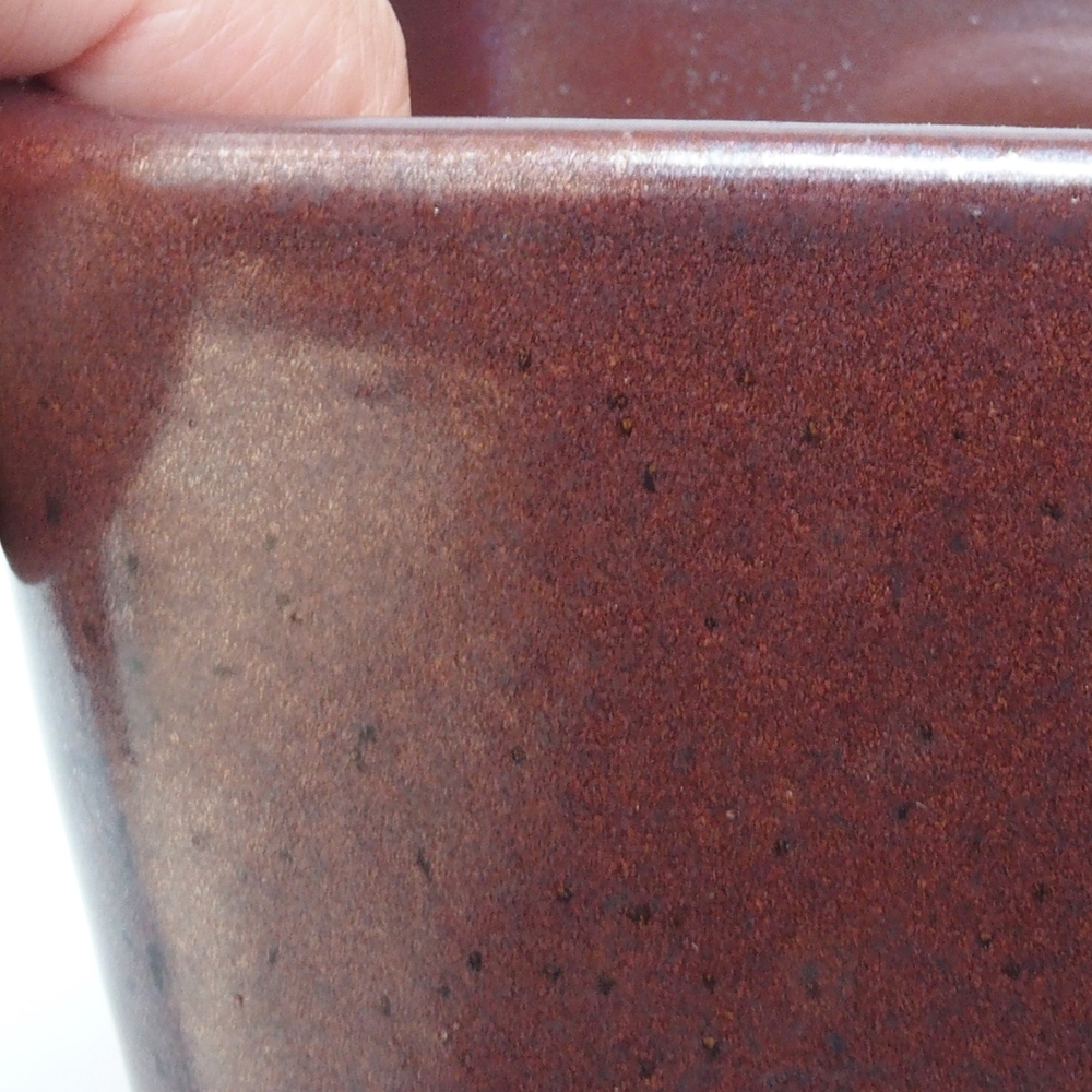 Keramik-Bonsaischale 13,5 x 13,5 x 14,5 cm, Farbe braun