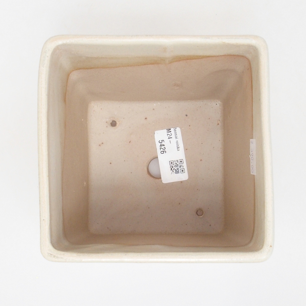Keramik-Bonsaischale 13 x 13 x 13,5 cm, Farbe beige