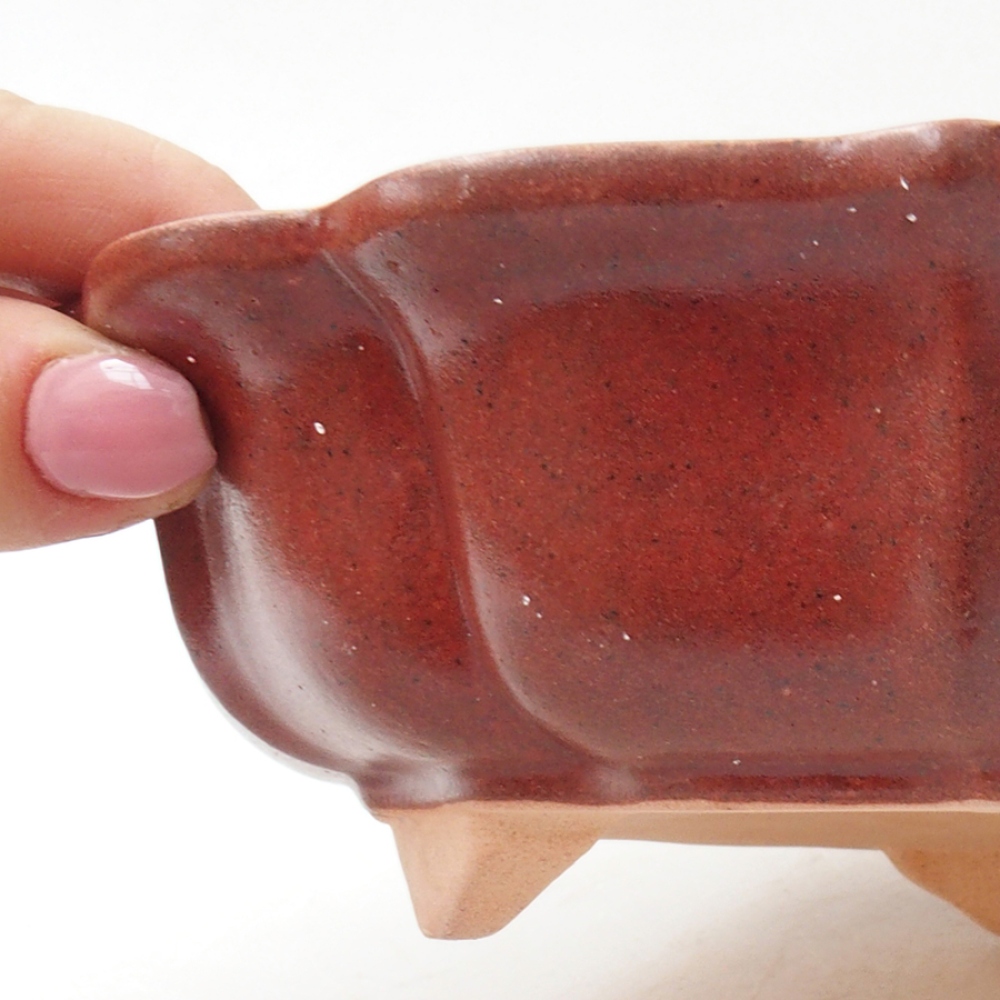 Keramik-Bonsaischale 18 x 18 x 5 cm, Farbe Rosa