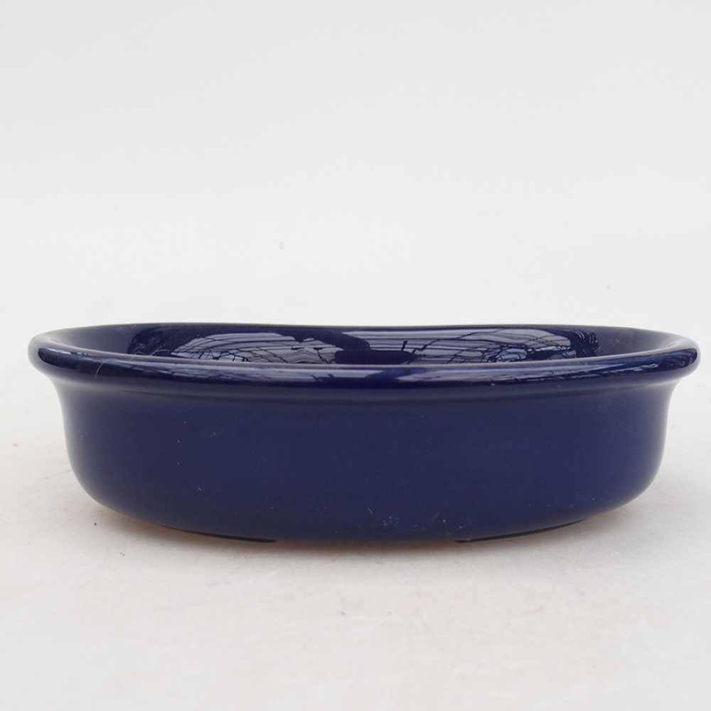 Keramik-Bonsaischale 15 x 11 x 3,5 cm, Farbe blau