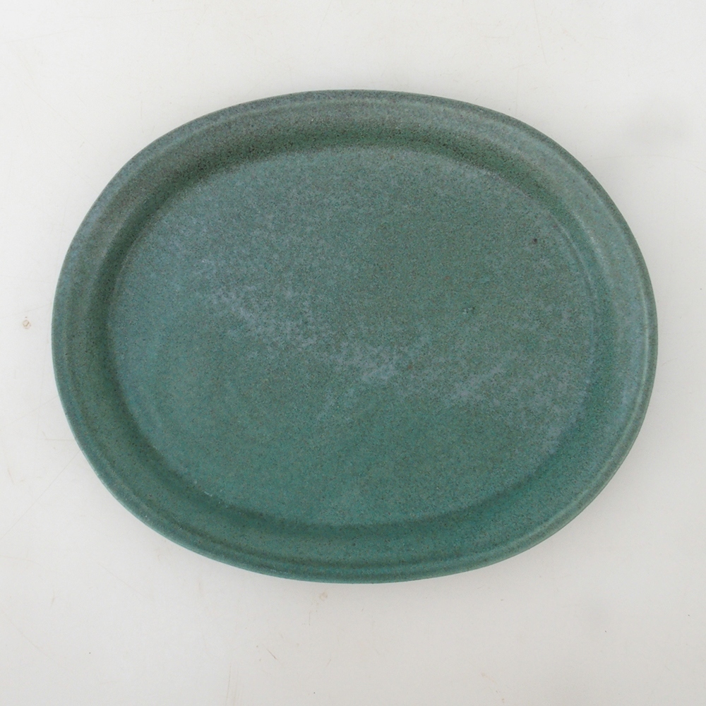 Bonsaischale oval S – 20 x 16,5 x 1,5 cm – grün