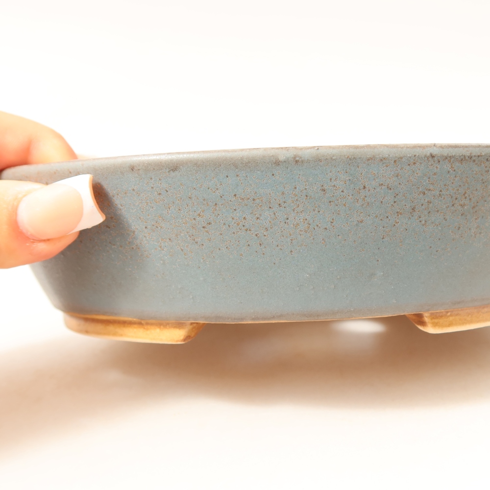 Bonsaischale aus Keramik 18,5 x 16,5 x 4,5 cm, Farbe blau