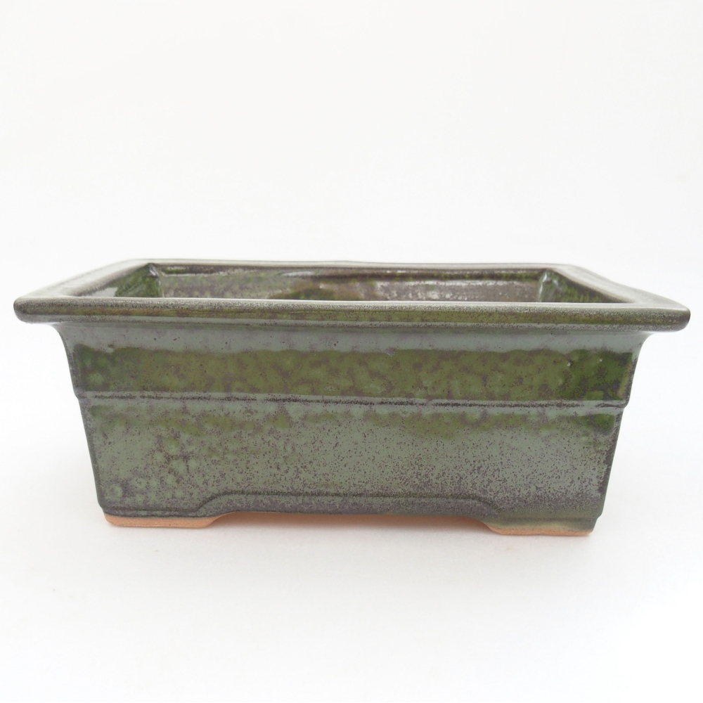 Keramik-Bonsaischale 19 x 13,5 x 7,5 cm, Farbe Grün