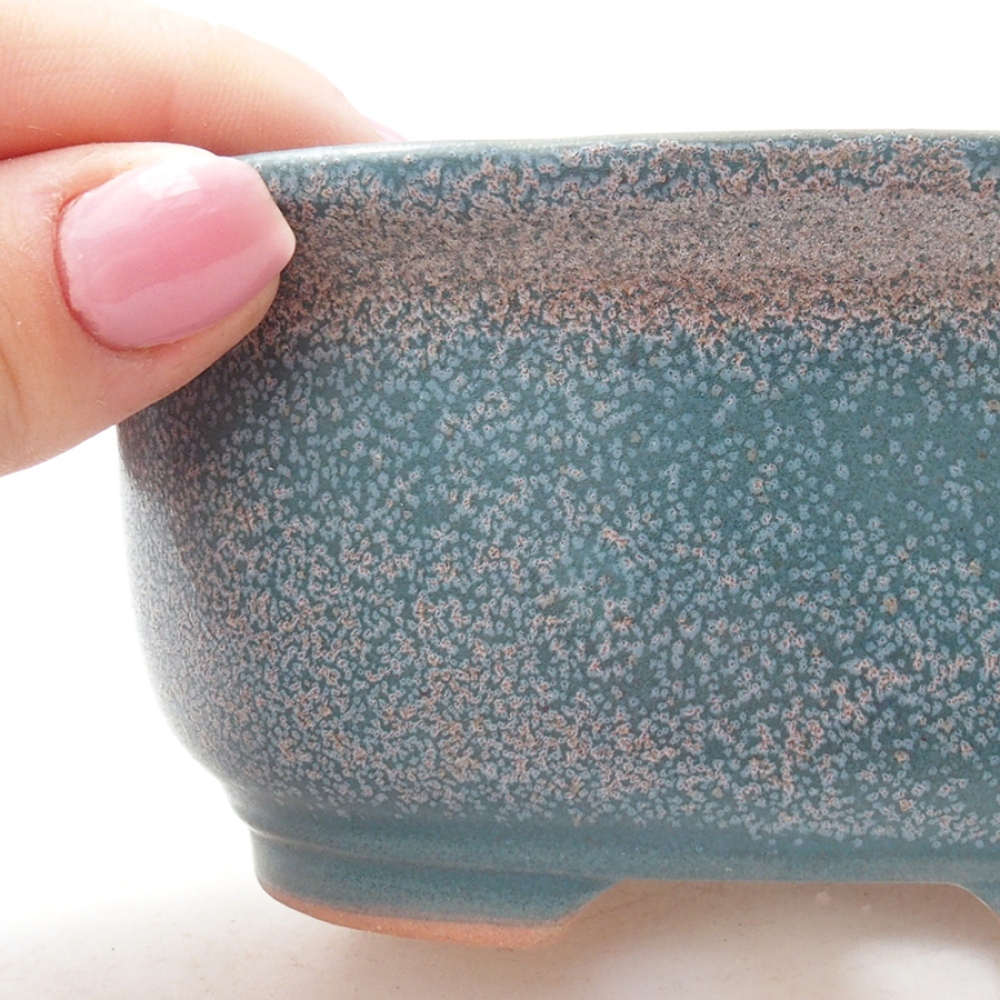 Keramik-Bonsaischale 12 x 10 x 5,5 cm, Farbe blau