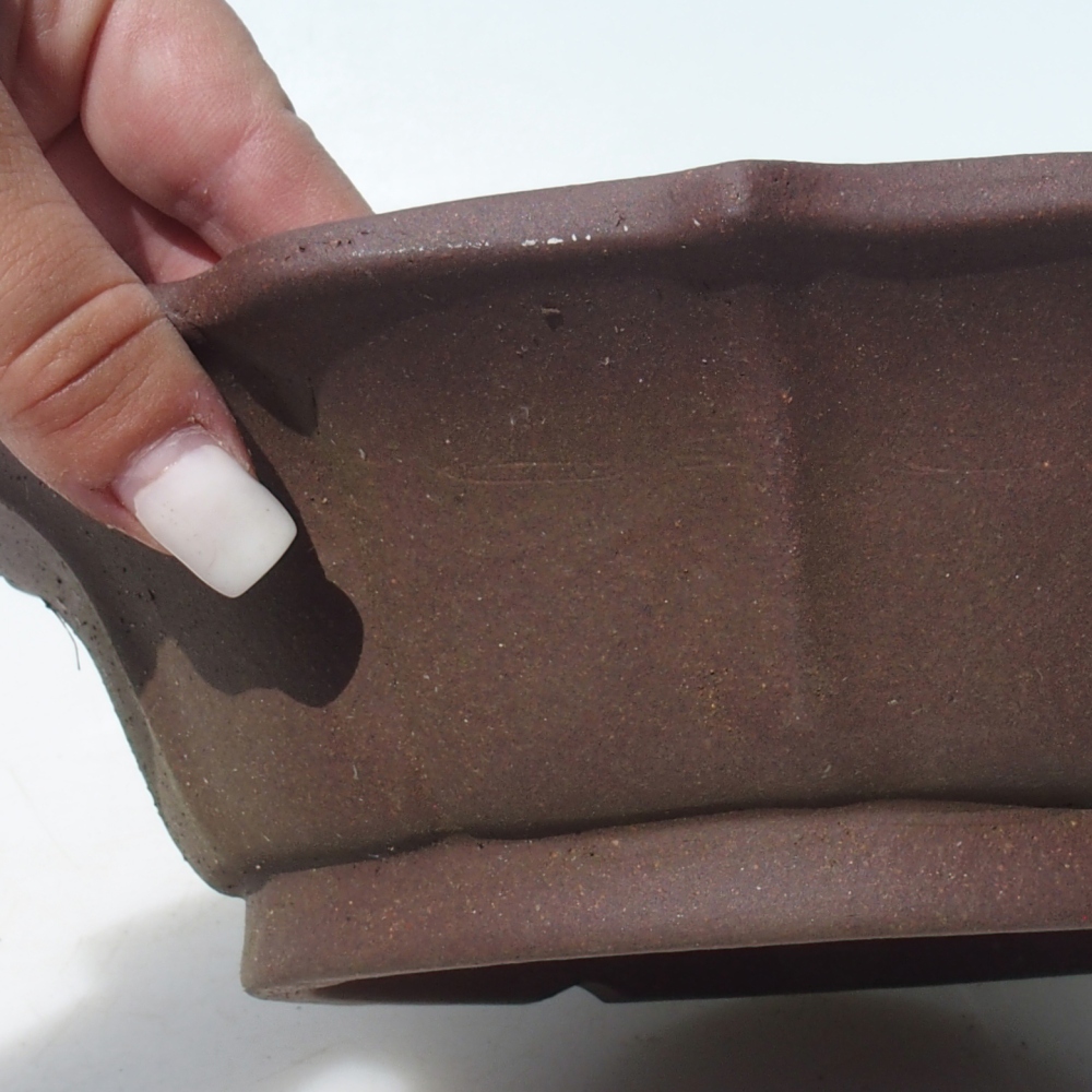 Bonsaischale 24 x 24 x 7 cm Birke braun