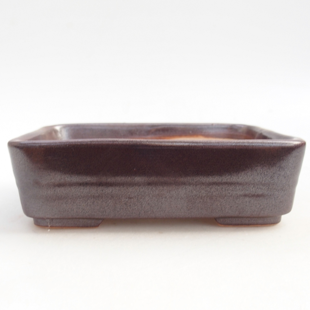 Bonsaischale aus Keramik 14,5 x 10,5 x 4,5 cm, metallfarben