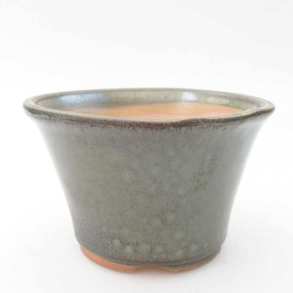 Keramik-Bonsaischale 11 x 11 x 7 cm, Farbe Grün