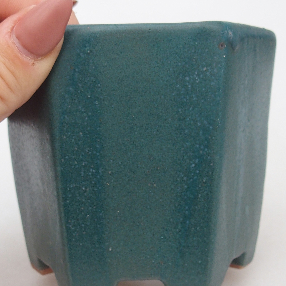 Bonsaischale aus Keramik 9,5 x 8,5 x 8 cm, Farbe blau