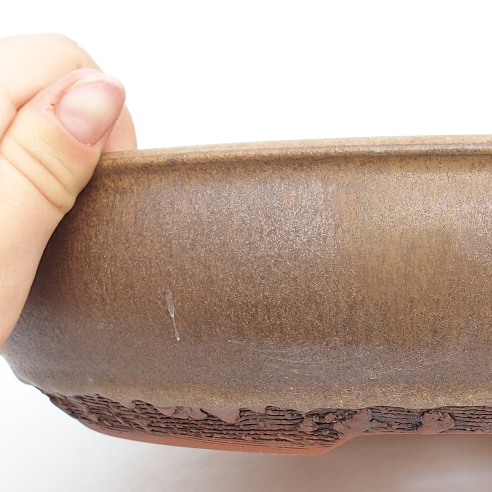 Bonsaischale aus Keramik 25 x 25 x 6,5 cm, braun