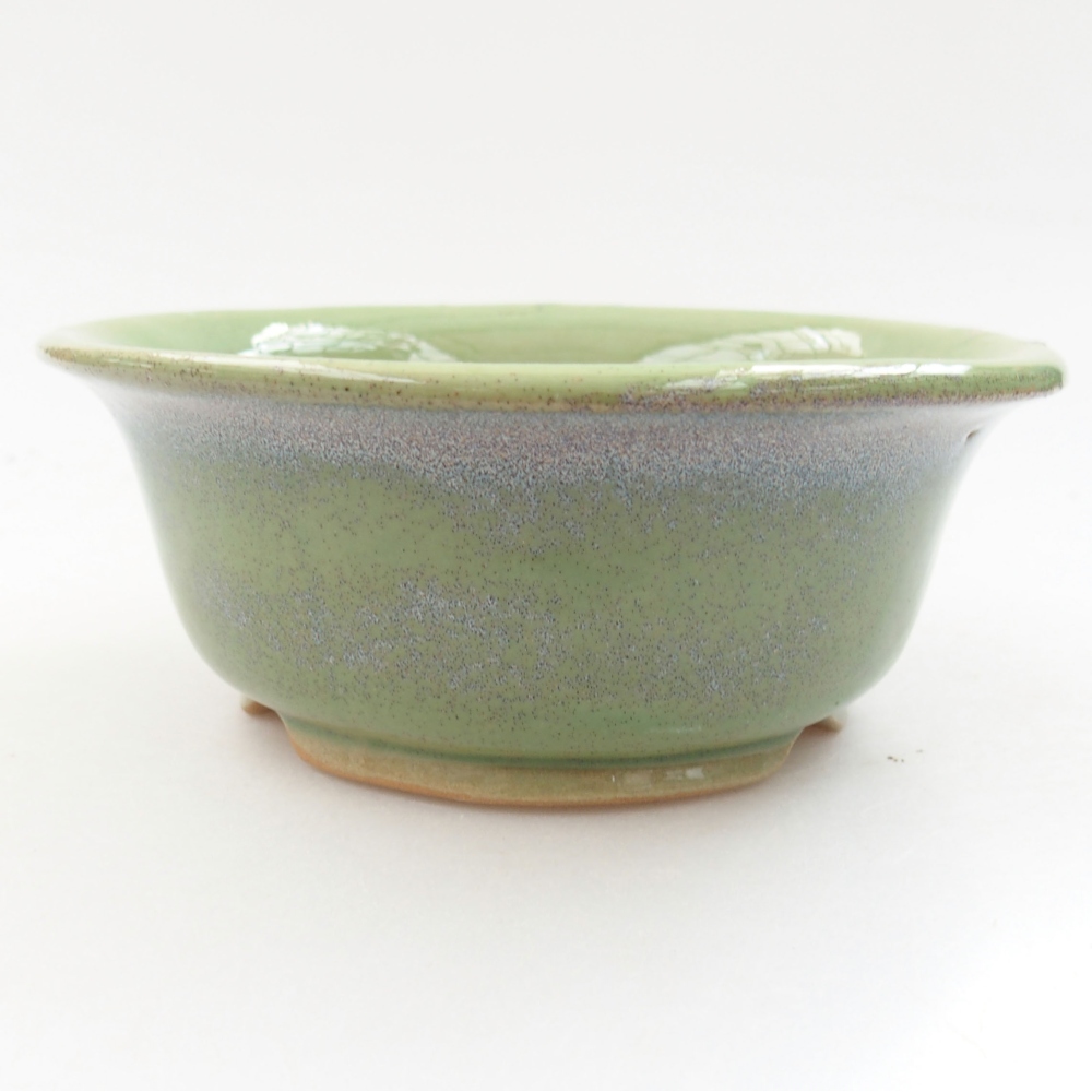 Keramik-Bonsaischale 12,5 x 12,5 x 5 cm, Farbe Grün