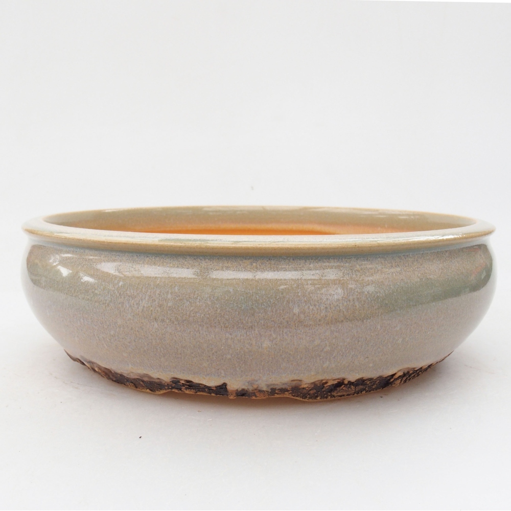 Keramik-Bonsaischale 19 x 19 x 6 cm, Farbe grün