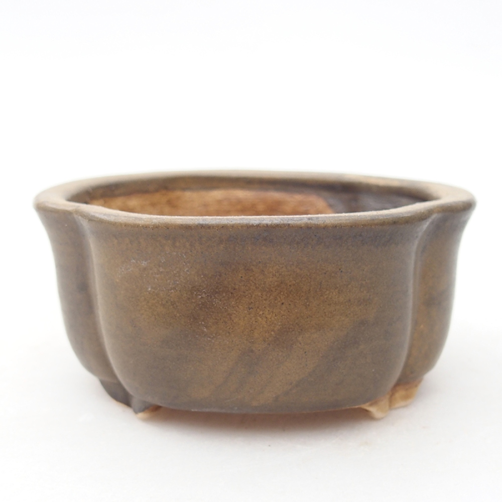 Bonsaischale aus Keramik 8 x 7,5 x 3,5 cm, Farbe braun