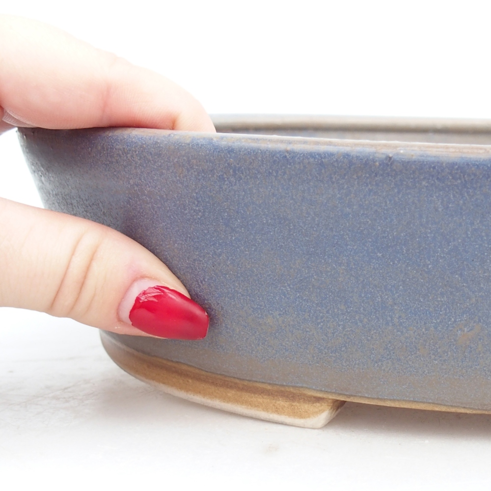 Bonsaischale aus Keramik 28,5 x 25 x 6 cm, Farbe blau