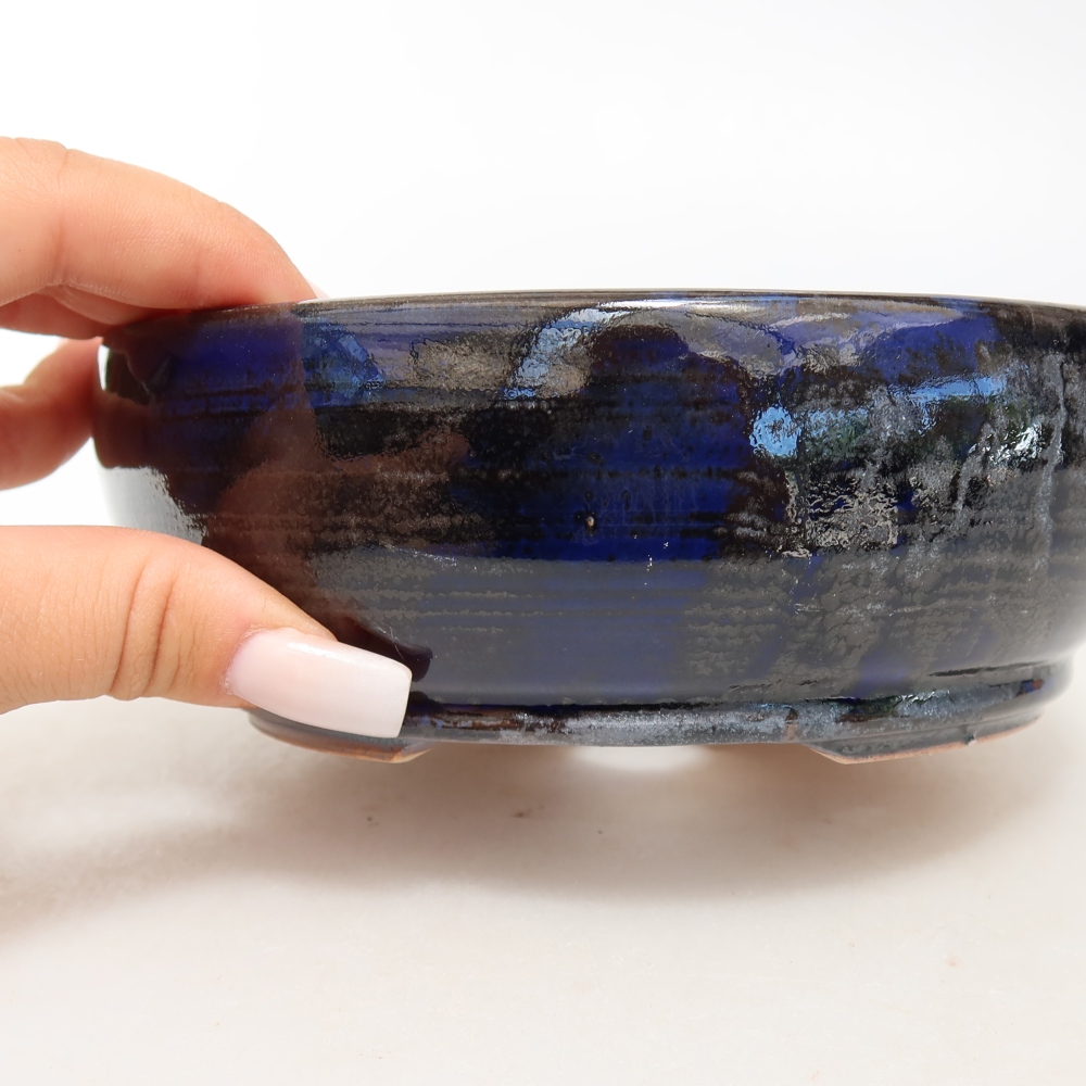 Bonsaischale aus Keramik 16 x 16 x 5,5 cm, Farbe blau