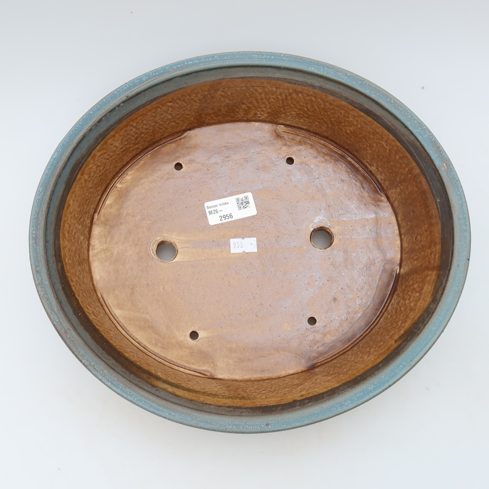 Bonsaischale aus Keramik 26,5 x 24 x 5,5 cm, Farbe blau