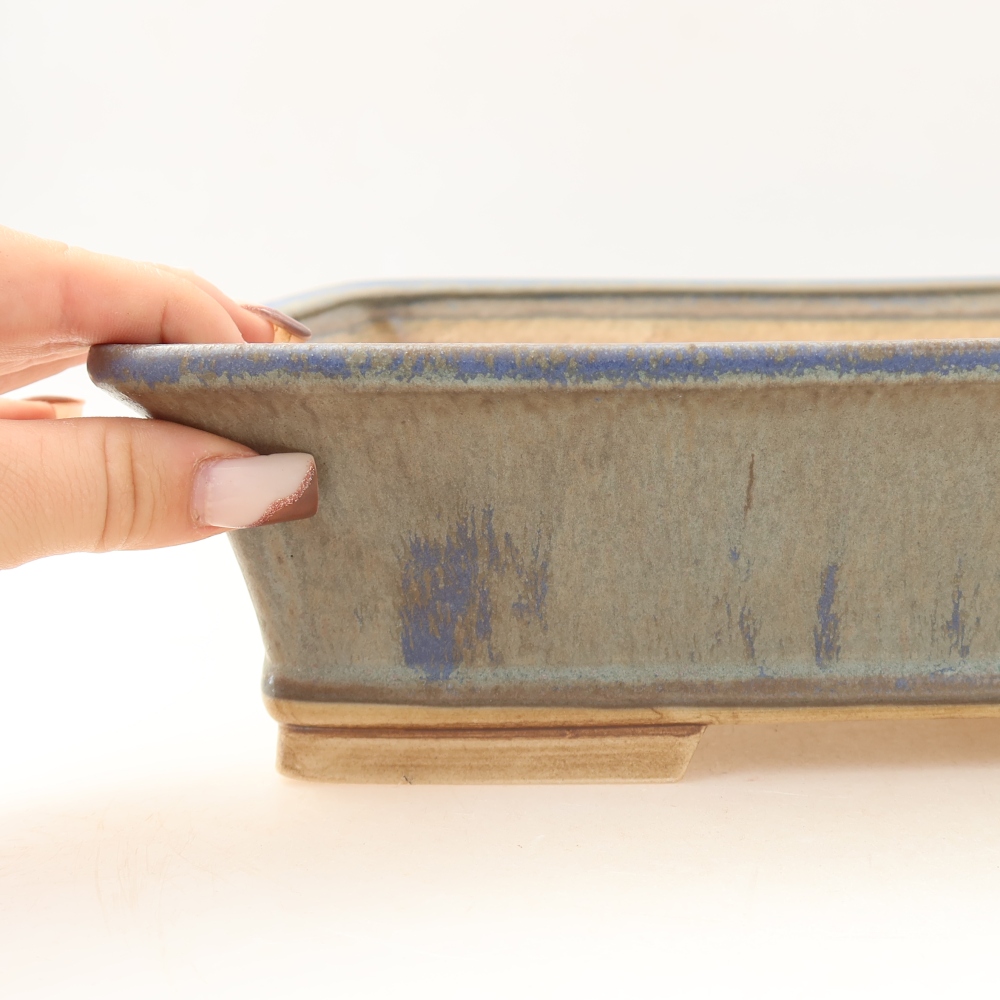 Keramik-Bonsai-Schale 29,5 x 24,5 x 8 cm, Farbe: Blau