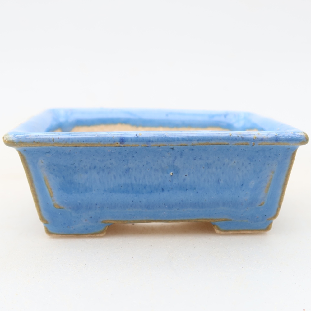Keramik-Bonsai-Schale, 6,5 × 6,5 × 2,5 cm, Farbe: Blau