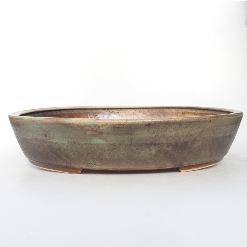 Keramik-Bonsaischale 29,5 x 24,5 x 7 cm, Farbe Grün