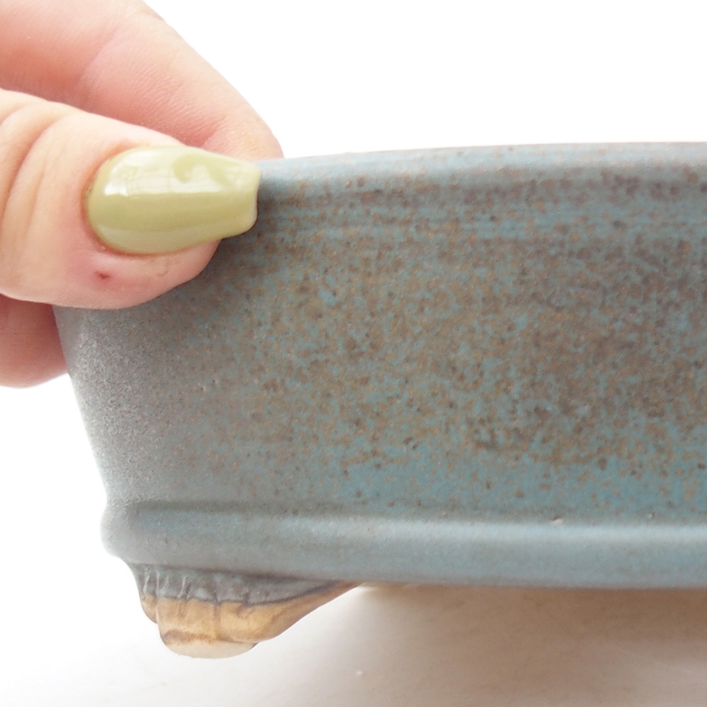 Keramik-Bonsaischale 17,5 x 17,5 x 5 cm, Farbe blau