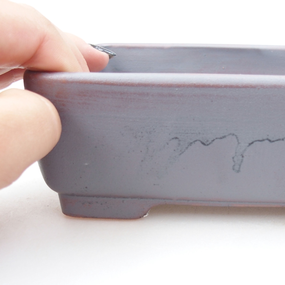 Keramik-Bonsaischale 14,5 x 11 x 5,5 cm, Farbe metallische