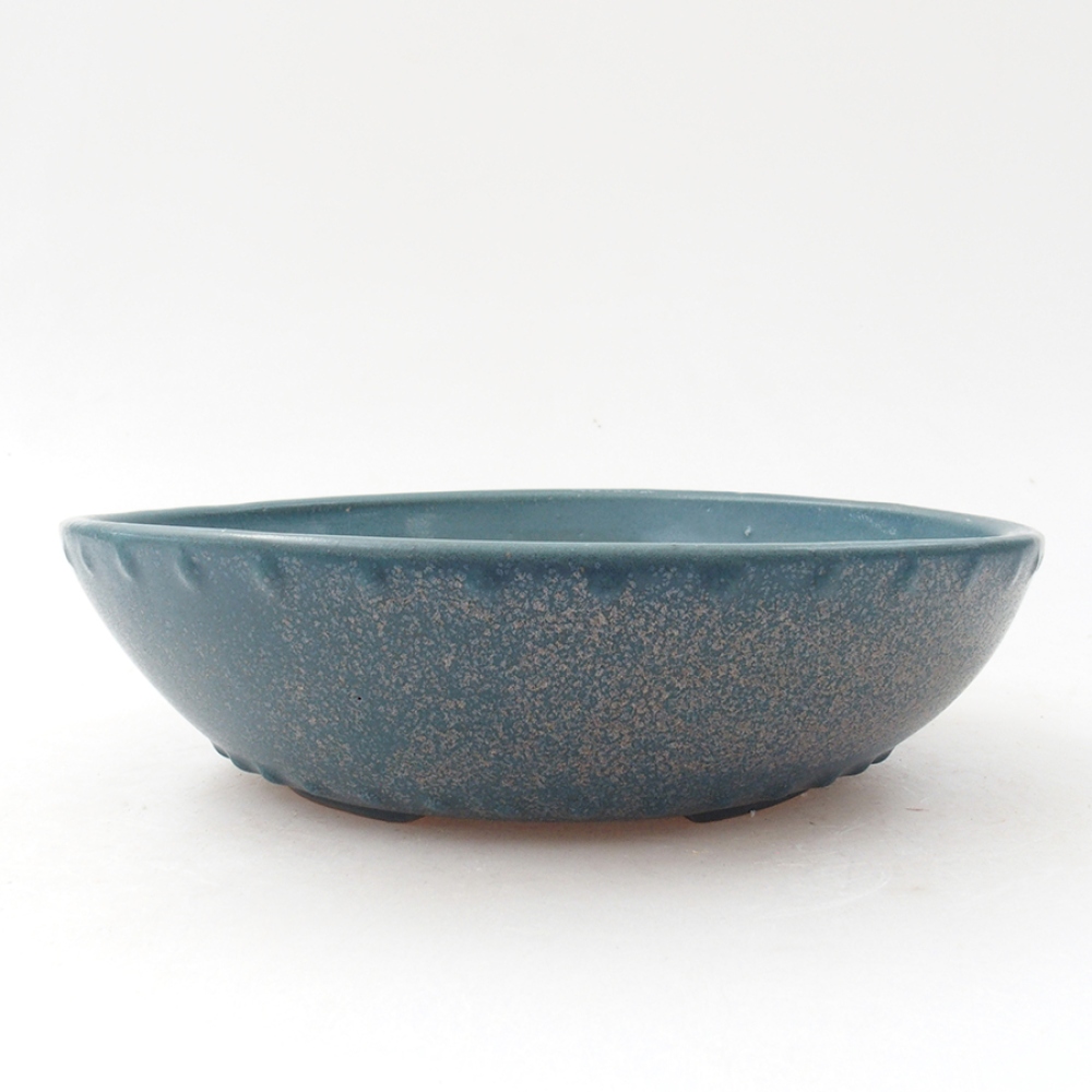 Keramik-Bonsaischale 17,5 x 17,5 x 5 cm, Farbe blau