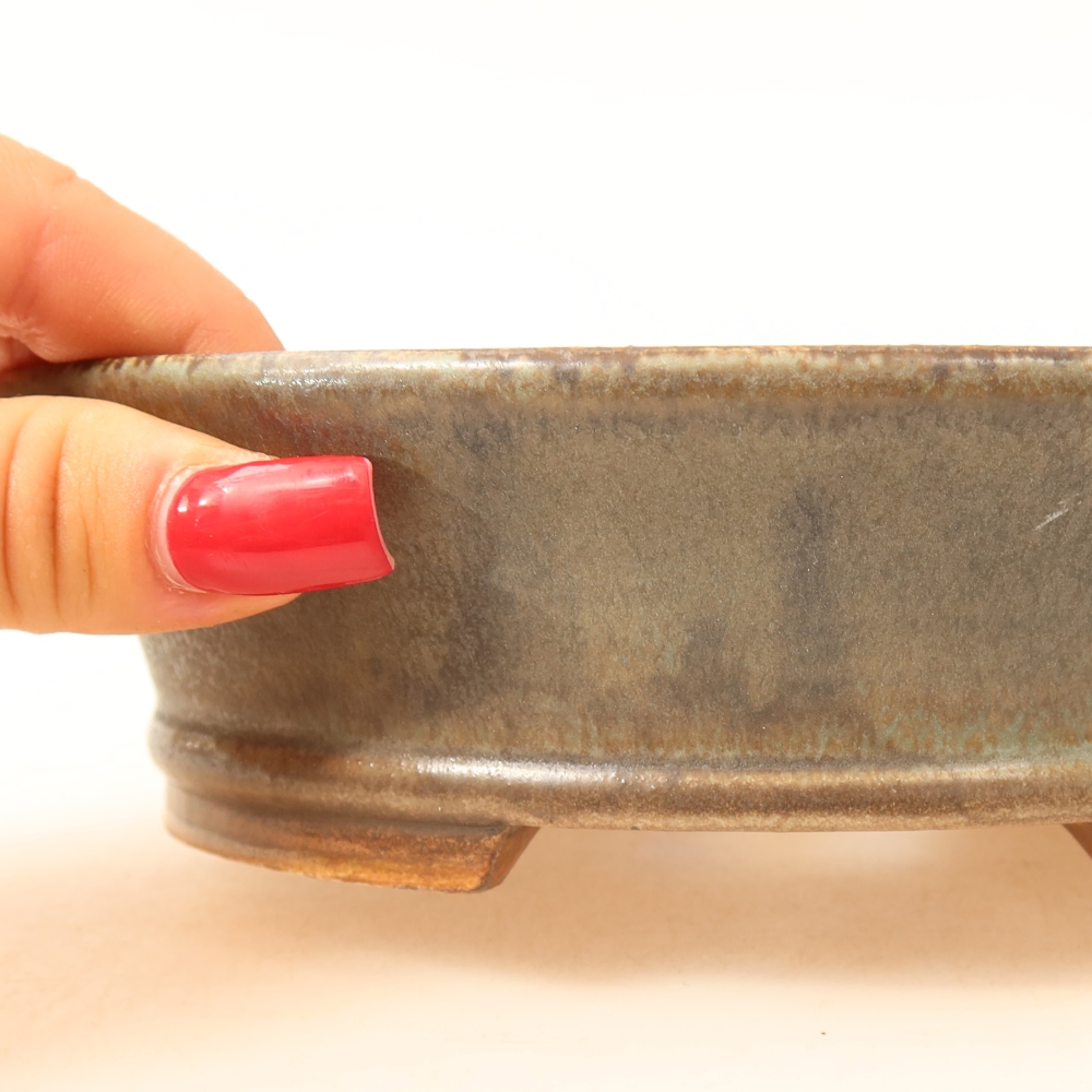 Keramik-Bonsai-Schale 17,5 x 16,5 x 4,5 cm, Farbe: braun